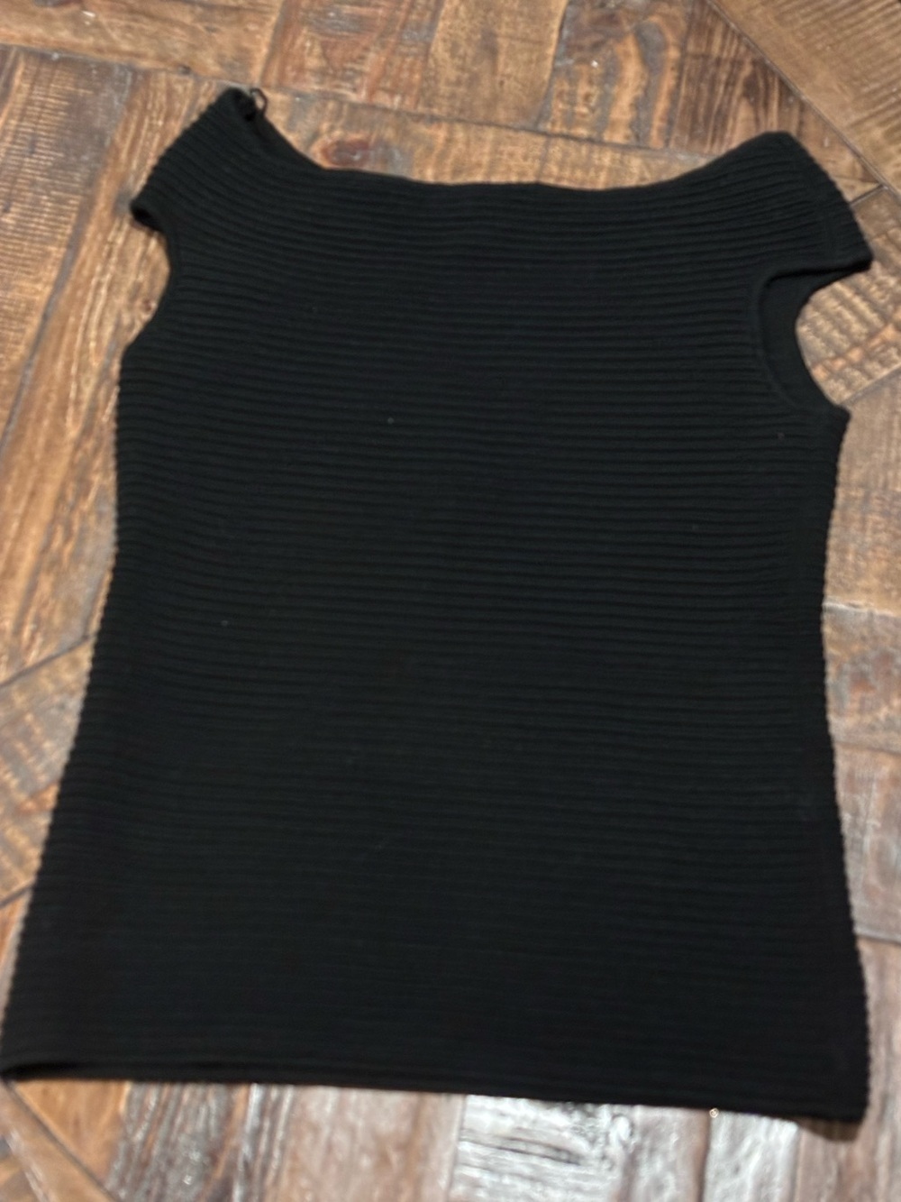 White House Black Market Off the Shoulder, Ribbed Shirt in Black, Women's XS